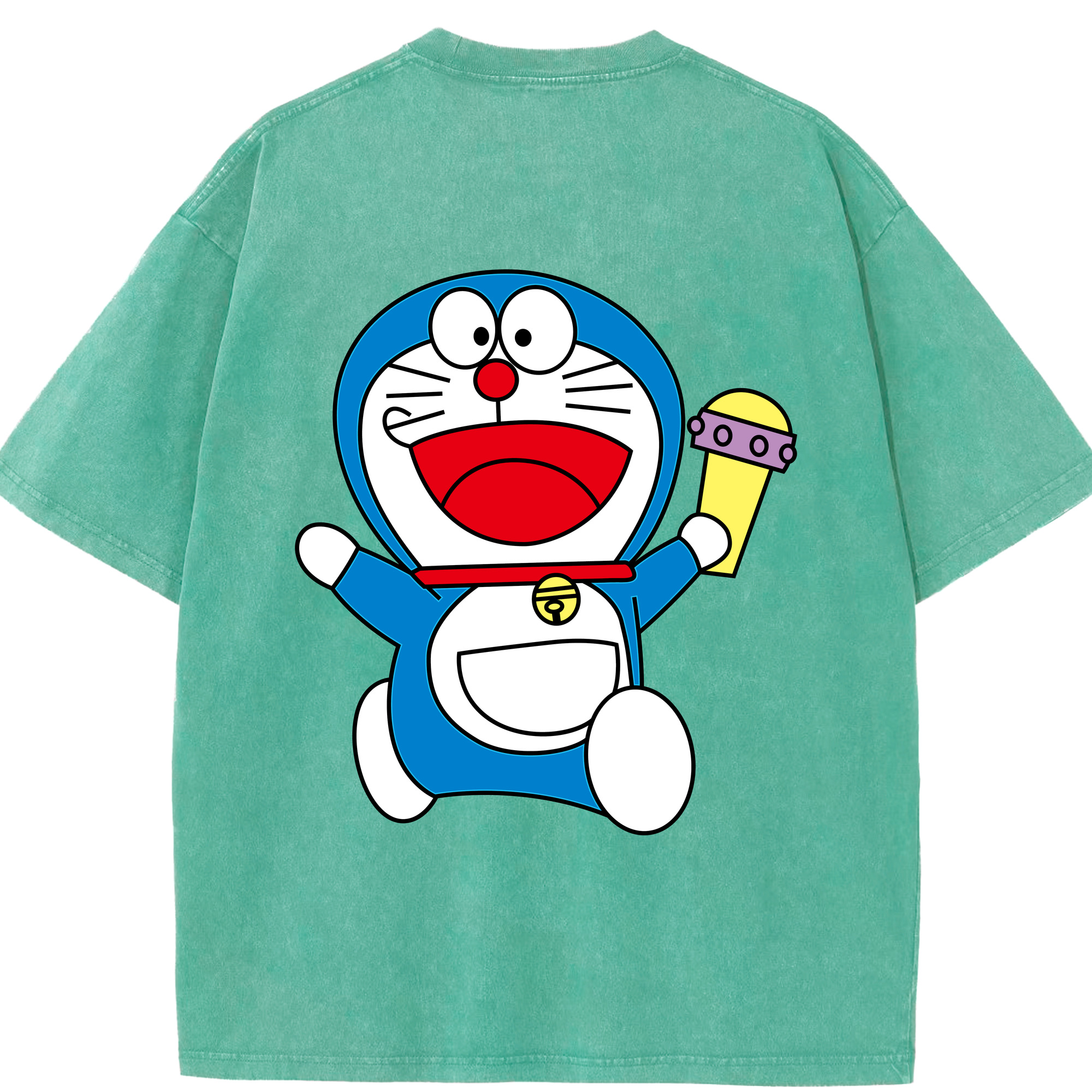 （画像用） ドラえもん Doraemon 綿100% ヴィンテージ風 半袖Tシャツ（背面プリント）